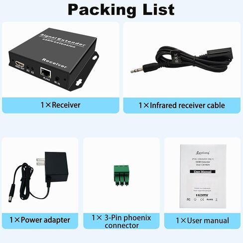 جهاز استقبال موسع HDMI 4K عبر إيثرنت Cat5e/6/7 حتى 410 قدم، HDMI Balun RX واحد إلى متعدد عبر مفتاح جيجابت مع نسخ EDID والتحكم في الأشعة تحت الحمراء، جهاز استقبال HDMI بدون زمن الاستجابة، RS232 ثنائي الاتجاه in Kuwait