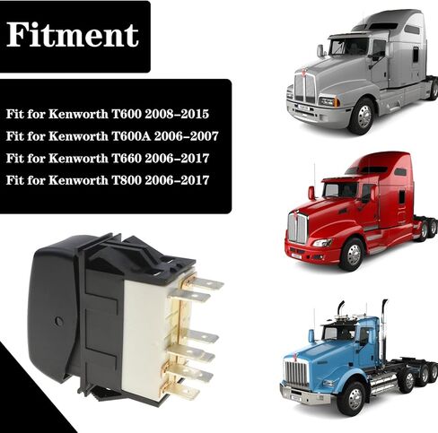 مفتاح فرامل المحرك عالي التحمل مناسب لـ Kenworth T600 2008-2015 T660 2006-2017 T800 2006-2017 T600A 2006-2007، مفتاح تشغيل/إيقاف استبدال P27104016 901-5412 577.59627 in Kuwait