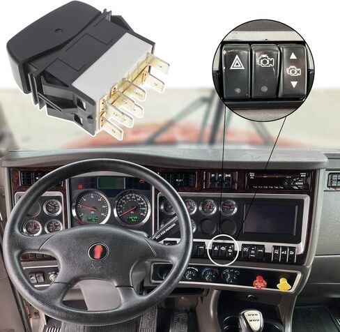 مفتاح فرامل المحرك عالي التحمل مناسب لـ Kenworth T600 2008-2015 T660 2006-2017 T800 2006-2017 T600A 2006-2007، مفتاح تشغيل/إيقاف استبدال P27104016 901-5412 577.59627 in Kuwait