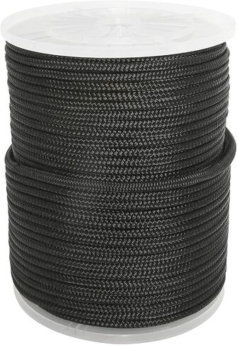 NovelBee 3/8 Inch X 600 Feet Double Braid Nylon Anchor Line with Stainless Steel Thimble and Plastic Chuck (White) in Saudi Arabia