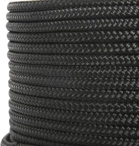 NovelBee 3/8 Inch X 600 Feet Double Braid Nylon Anchor Line with Stainless Steel Thimble and Plastic Chuck (White) in Saudi Arabia