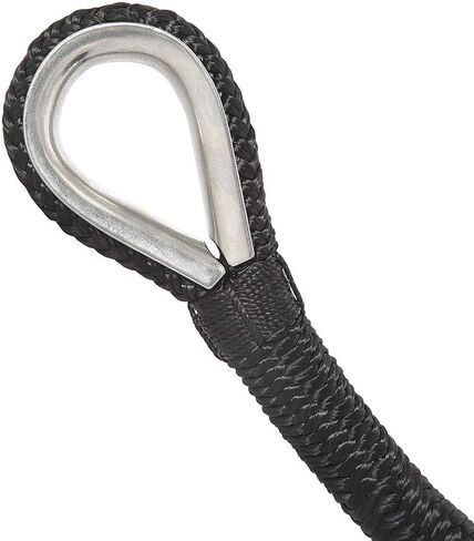 NovelBee 3/8 Inch X 600 Feet Double Braid Nylon Anchor Line with Stainless Steel Thimble and Plastic Chuck (White) in Saudi Arabia