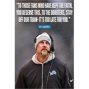 Vincit Veritas Dan Campbell Poster Motivational Quote Posters Inspirational Football Sports Decor Coaching Wall Art Growth Mindset Teacher Educational Teaching Quotes Autograph Elementary Jersey P124