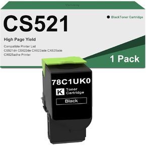 78C1UK0 Black Ultra High Yield Toner Cartridge- MNRS Replacement for Lexmark CS521 78C1UK0 Black High Yield Toner Cartridge for CS521 CS622 CX622 CX625 CX622ade Printer (1-Pack, 78C1UK0 Black)