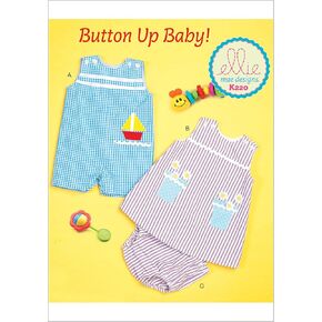 McCall Pattern Company Infants' Buttoned and Appliqued Overalls Sewing Pattern