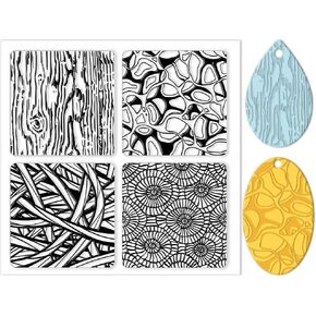 CHGCRAFT Abstract Lines Silicone Clay Texture Mat Lines Silicone Texture Stamps Clay Modeling Pattern Pad for DIY Clay Jewelry Earrings Clay Mat Stamps for Decorative Card Making