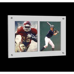 3 Grids Card Display Case, 35PT Acrylic TCG Triple Cards Frames, Magnetic Transparent Card Holder, Clear Card Stands