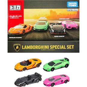 Lamborghini Tomica Gift Set: 4 Die-cast Cars - Centenario Roadster, Urakan Performante, Veneno Roadster, Aventador Coupe - Anime Themed - Adult, Car Enthusiasts