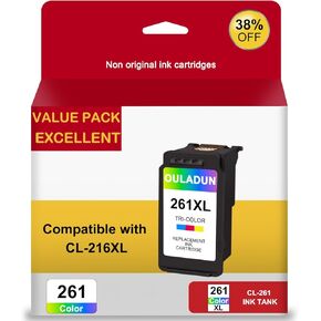 CL-261XL Color Ink Cartridges Replacement for Canon 261XL CL261 261xl Ink Cartridges Work for Canon Pixma TS5320 TS6400 TS6420 TR7020 Printers (1 Color)