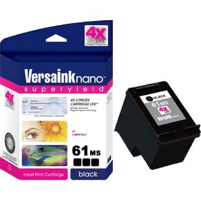 VersaInk-Nano HP MICR 61MS Ink Cartridge for Check Printing - Replacement for 61 Black (CH561WN), MICR Black, 1 (VH61MS-3337)