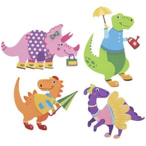 Playside Creations Dinosaur Dress Up Foam DIY Craft Kit for Kids - 1 Kit (Makes 12)