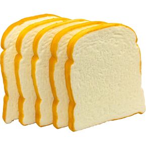 5 Pcs Simulation Artificial Bread Fake Bread Realistic Food Model for Kitchen Home Party Halloween Decoration (Toast)