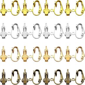 40pcs مكونات محول الأقراط مع سهلة حلقة حلقة المفتوح للأذنين غير المقصودة للنساء DIY القرط الصنع النتائج (4 ألوان)