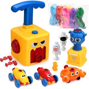 Balloon launcher Toy Set,Balloon Powered Cars, Inertial Balloon Car, Creative Inflatable Balloon Pump Racing Car,Scientific Experiment Intelligence Education Preschool Children's toys.(24PCS Balloon)