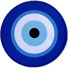 Evil Eye Computer Mouse Pad,Non-Slip Rubber Base, Round Stitched Edge, Home Protection, Office Protection, Desk Mat, Blue Turkish Eye,Office Decor, Office Accessories, Laptop mat,Office Supplies