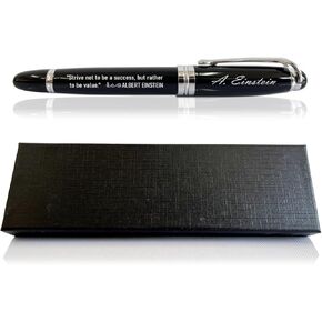 Inspirational Quote Gift Pen, Strive Not to Be a Success, But Rather to be of Value - Albert Einstein, Motivational Pens, Engraving Pen Gift, Ballpoint Pen, Phd Pen, Gifts for College Students