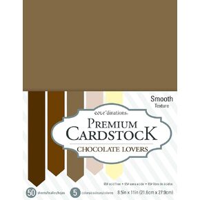 American Crafts Chocolate Lovers Core'dinations 8.5 x 11 Inch Value Pack 50 Sheets