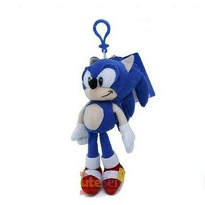 Sonic The Hedgehog Sonic Plush Doll Key Chain Coin Bag Clip On 8" Soft Plush