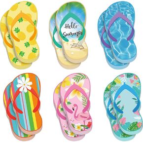 Sabary 12 Packs Flip Flop Sticky Notes Luau Party Favors Hawaiian Fun Note Pads Summer Themed Flip Flop Note Pads Beach Notepad Self Stick Colorful Flip Flop Notepads Adhesive Memo Pads for Kids