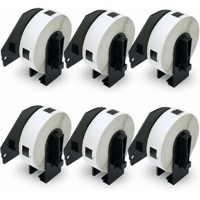 BETCKEY - Compatible Multipurpose Labels Replacement for Brother DK-1204 (2/3" x 2-1/8"), Use with Brother QL Label Printers [6 Rolls/2400 Labels]