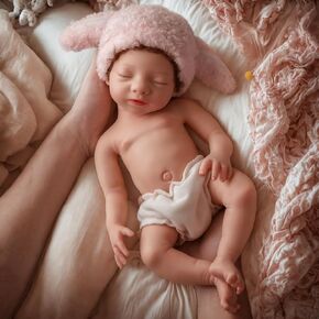 BABESIDE Silicone Reborn Baby Dolls -16 Inch (Weight 4 lb) Full Platinum Silicone Baby Dolls Sleeping Full Silicone Baby Doll Cute Real Life Baby Dolls Girls for 3+ Year Old