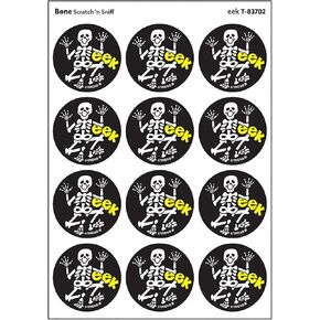 eek/Bone Scent Retro Scratch 'n Sniff Stinky Stickers by TREND; 24 Seals/Pack - Authentic 1980s Designs!