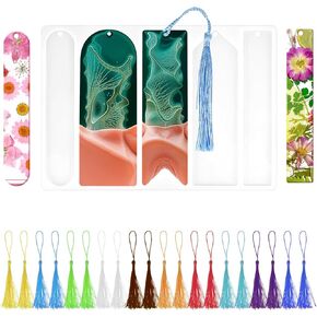 5 أشكال إشارة مرجعية مجموعة العفن واسعة المستطيل المستطيل المرجعية قالب المرجعية السيليكون مع شرابات 20pcs ، لحرف الراتنج الايبوكسي in Kuwait