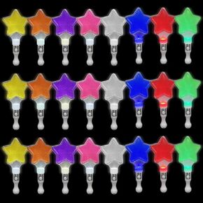 24Pcs Glow Sticks Party Packs, Glow in The Dark Party Supplies, LED Light Up Wands Sticks Party Favors for Wedding, Raves, Concert, Camping, New Year, Carnival, Halloween