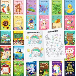 Benlouis 72 PCS Mini Activity Books for Kids Ages 4-8-12 Books Simply Books Party Favors Mazes Coloring Mazes Mazes وأكثر من ذلك لفصل عيد ميلاد Goodie Bag هدية (ملون)