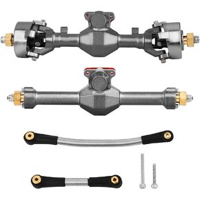 Diamond Shape SCX24 Aluminum Axle Upgrades for Axial SCX24 Deadbolt C10 JLU Gladiator Bronco 1/24 RC Crawler (Black)