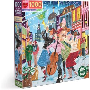 eeBoo: Piece and Love Music in Montreal 1000 Piece Square Jigsaw Puzzle, Jigsaw Puzzle for Adults and Families, Includes Glossy, Sturdy Pieces and Minimal Puzzle Dust
