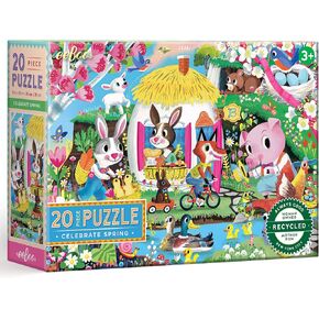 eeBoo: Celebrate Spring 20 Piece Puzzle for Kids, Encourages Hand-Eye Coordination, Fine Motor Skills, and Problem Sloving, 15" x 11" Once Completed, for Ages 3 and up