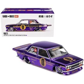 Diecast Collectibles Model Car Compatible with Kaido House 1:64 Datsun 510 Pro Street Anniversary Edition Purple Limited Edition KHMG138