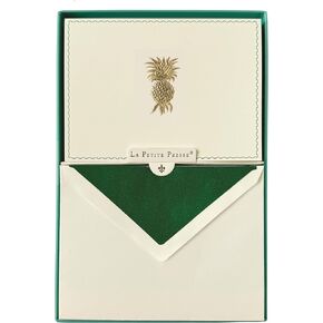 Graphique Pineapple Designer Cards Luxe Collection, Gold Foil Embossed Stationary Boxed Set, 10 Blank Cards with 11 Envelopes, All Occasion Greetings, 5.25" x 3.8"