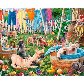 Ceaco - Frenchie's at Play - 1000 Oversized Piece Jigsaw Puzzle