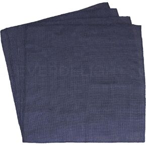 CleverDelights 20 Inch Navy Burlap Squares - 4 Pack - Jute Burlap Fabric - Finished Edges - 20" x 20"