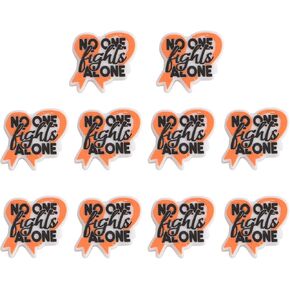 Orange Ribbon Silicone Beads,10Pcs Leukemia Lymphoma Cerebral Cancer Awareness Silicone Beads for Keychain DIY Necklace Bracelet Jewelry