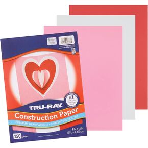 Tru-Ray Construction Paper P6683, Valentine Assortment, 9" x 12", 150 Sheets