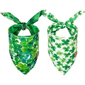 توج الجمال القديس باتريكز الكلب الكلب bandanas كبيرة 2 عبوة ، مجموعة النعمة الخضراء ، بلود الأخضر قابلة للتعديل الأوشحة العطلة قابلة للانعكاس للكلاب كبيرة كبيرة الكلاب كبيرة الفتاة حيوانات أليفة DB93-L