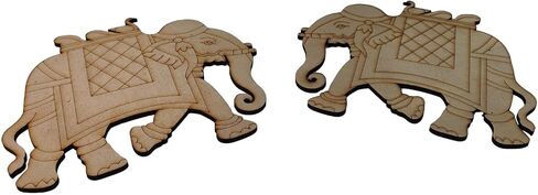 قطع ليزر مسبقًا مقطوعة MDF 6x5.5 بوصة (مجموعة واحدة ، يمين + يسار) قواعد الأشكال الخشبية السميكة 3 ملم لفنون الطلاء DIY. in Kuwait