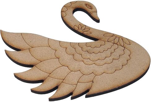 قطع ليزر مسبقًا مقطوعة MDF 6x5.5 بوصة (مجموعة واحدة ، يمين + يسار) قواعد الأشكال الخشبية السميكة 3 ملم لفنون الطلاء DIY. in Kuwait