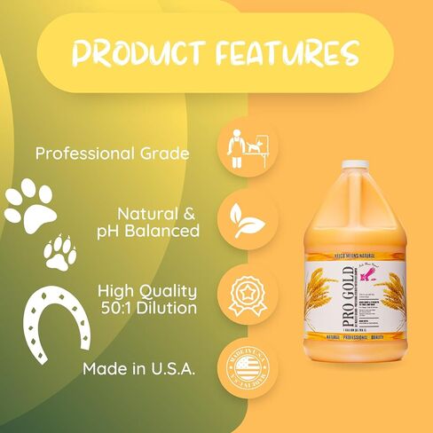 Kelco by Laube Color Enhancing Pet Shampoo - Pro Gold Shampoo for Yellow, Tan, Amber & Brown Coats - Natural, Hypoallergenic Formula for Grooming Dogs, Cats, and Pets (50:1 Concentrated, 11 fl oz) in Saudi Arabia