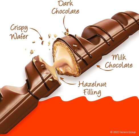 Kinder Bueno, Bulk 8 Pack, Milk Chocolate And Hazelnut Cream, Holiday Gift And Stocking Stuffer, 4 Bars Per Pack, Individually Wrapped Chocolate Bars, 3 Oz Each in Saudi Arabia