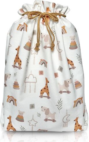 Gather & Knot Drawstring Gift Bags | Premium Canvas | 22" Extra Large | Reusable Fabric Wrap for Baby Shower, Birthday, Gender Reveal, Neutral | XL Boho Toy Flat Bottom in Saudi Arabia