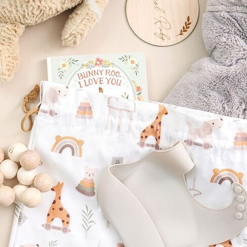 Gather & Knot Drawstring Gift Bags | Premium Canvas | 22" Extra Large | Reusable Fabric Wrap for Baby Shower, Birthday, Gender Reveal, Neutral | XL Boho Toy Flat Bottom in Saudi Arabia