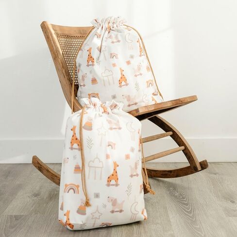Gather & Knot Drawstring Gift Bags | Premium Canvas | 22" Extra Large | Reusable Fabric Wrap for Baby Shower, Birthday, Gender Reveal, Neutral | XL Boho Toy Flat Bottom in Saudi Arabia