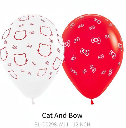 22 PCS Cat Kitty Balloons/Bow Balloons for Girls Kitty Theme Party/Baby Shower Girl Gender Reveal Supplies/Cute Anime Party Decoration/Hello Cat Kawaii Birthday in Saudi Arabia