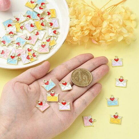 LiQunSweet 40 Pcs 4 Styles Enamel Mushroom Plant Flower Charms for Jewelry Making DIY Necklace Earrings Bracelet Keychain in Kuwait