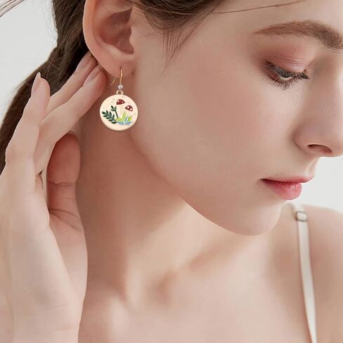 LiQunSweet 40 Pcs 4 Styles Enamel Mushroom Plant Flower Charms for Jewelry Making DIY Necklace Earrings Bracelet Keychain in Kuwait