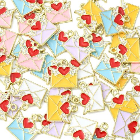 LiQunSweet 40 Pcs 4 Styles Enamel Mushroom Plant Flower Charms for Jewelry Making DIY Necklace Earrings Bracelet Keychain in Kuwait